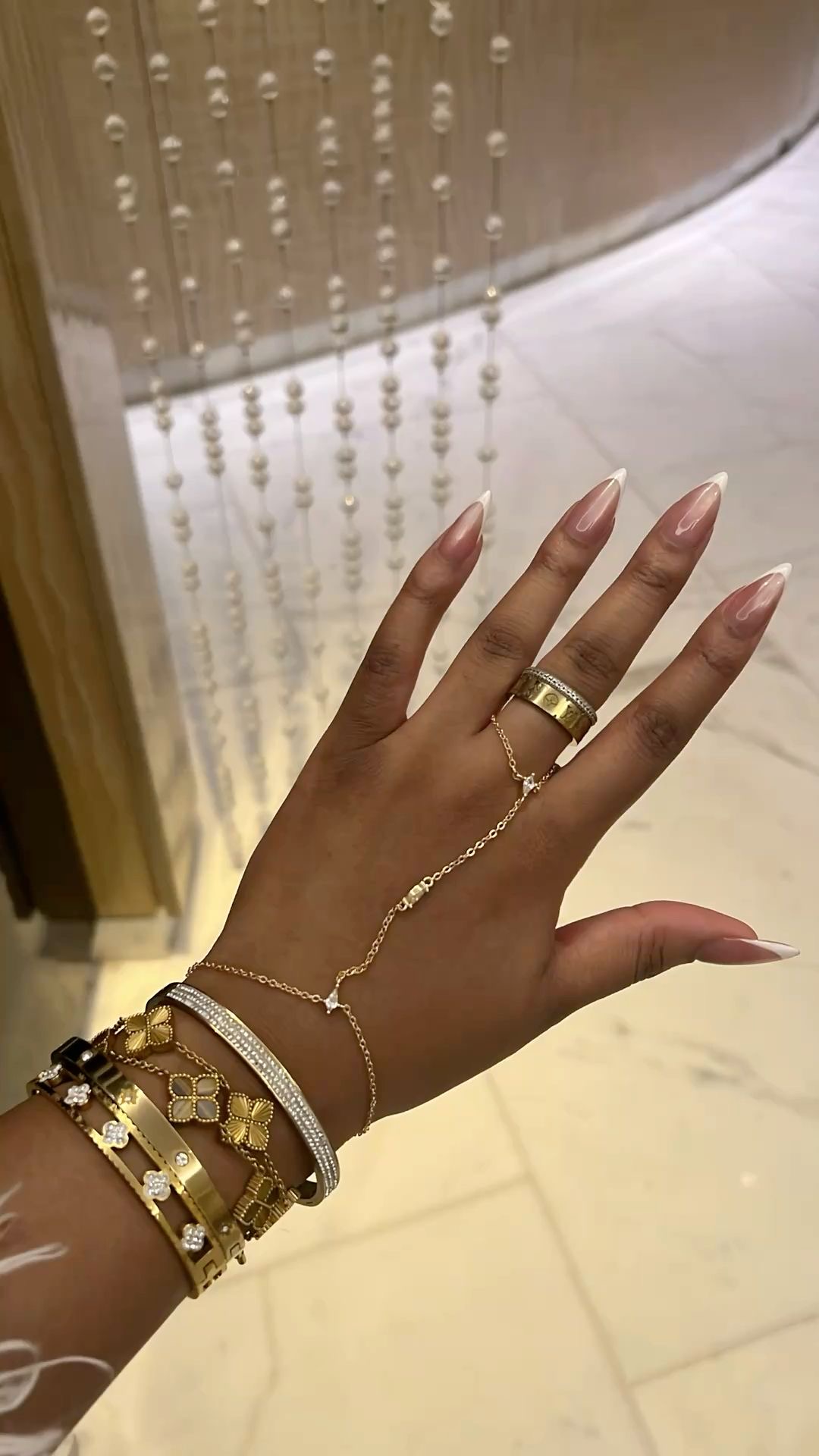 Squoval rhinestone nail design by Bella Romano