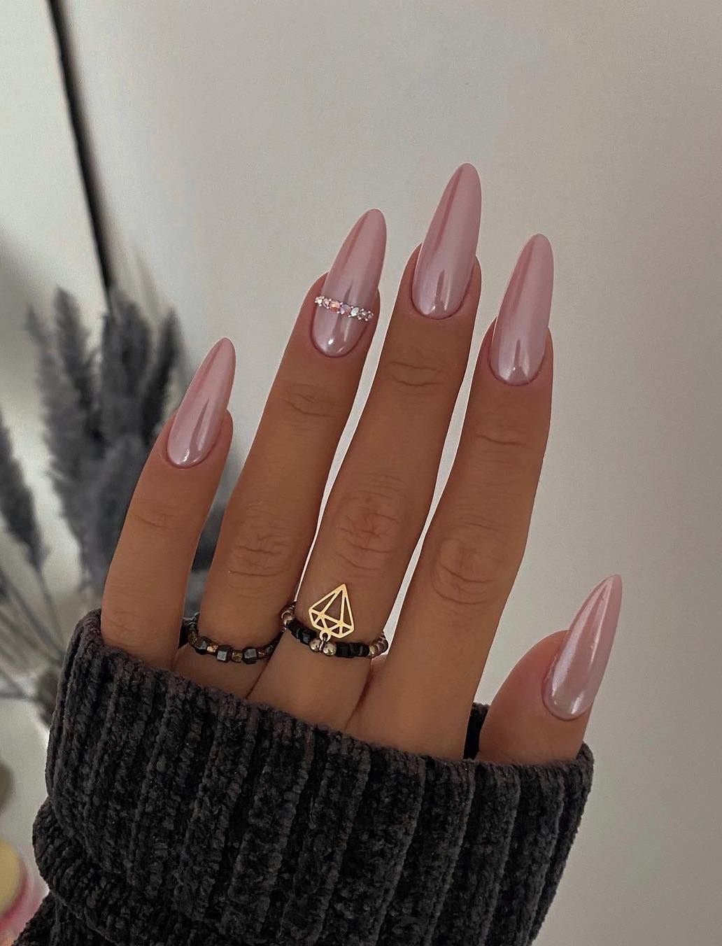 Squoval glitter French nail design by Bella Romano