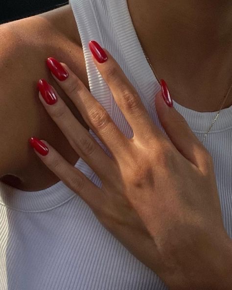 Oval rhinestone nail design by Bella Romano