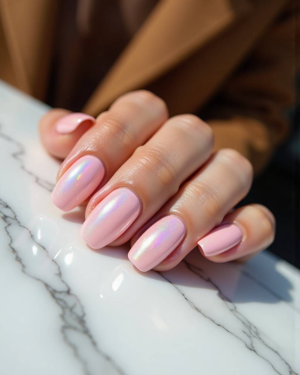 Oval glazed nail design by Bella Romano
