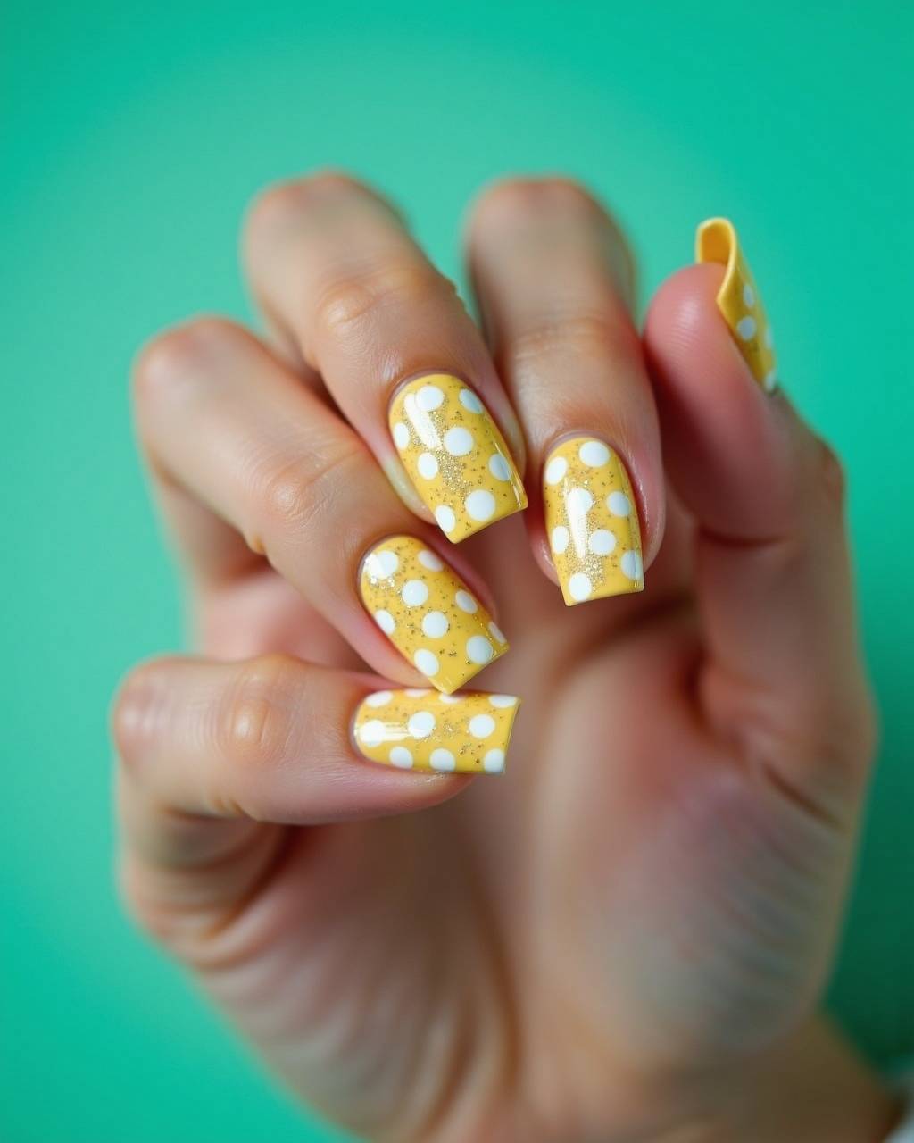 Square geometric nail design by Bella Romano