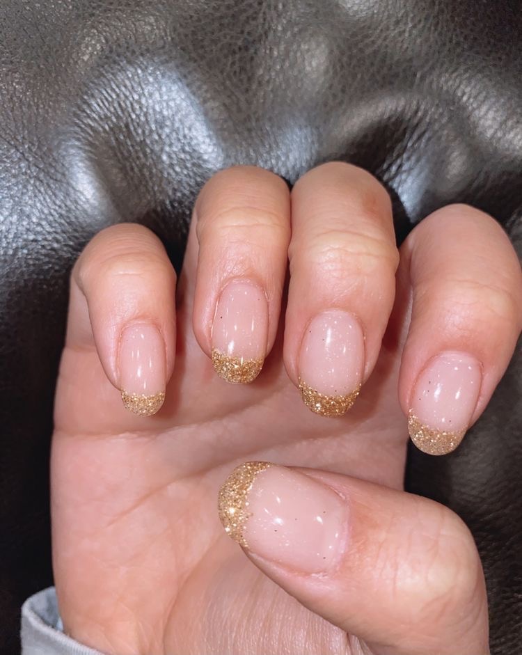 Squoval rhinestone nail design by Mia Jade