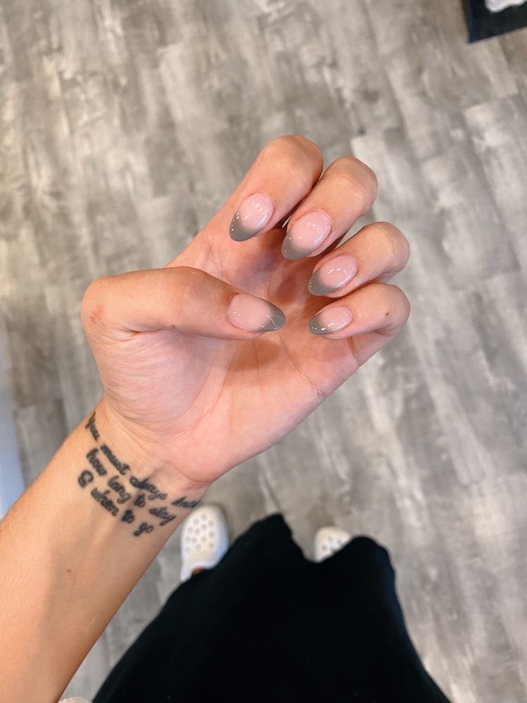 Stiletto glazed nail design by Abigail Rose