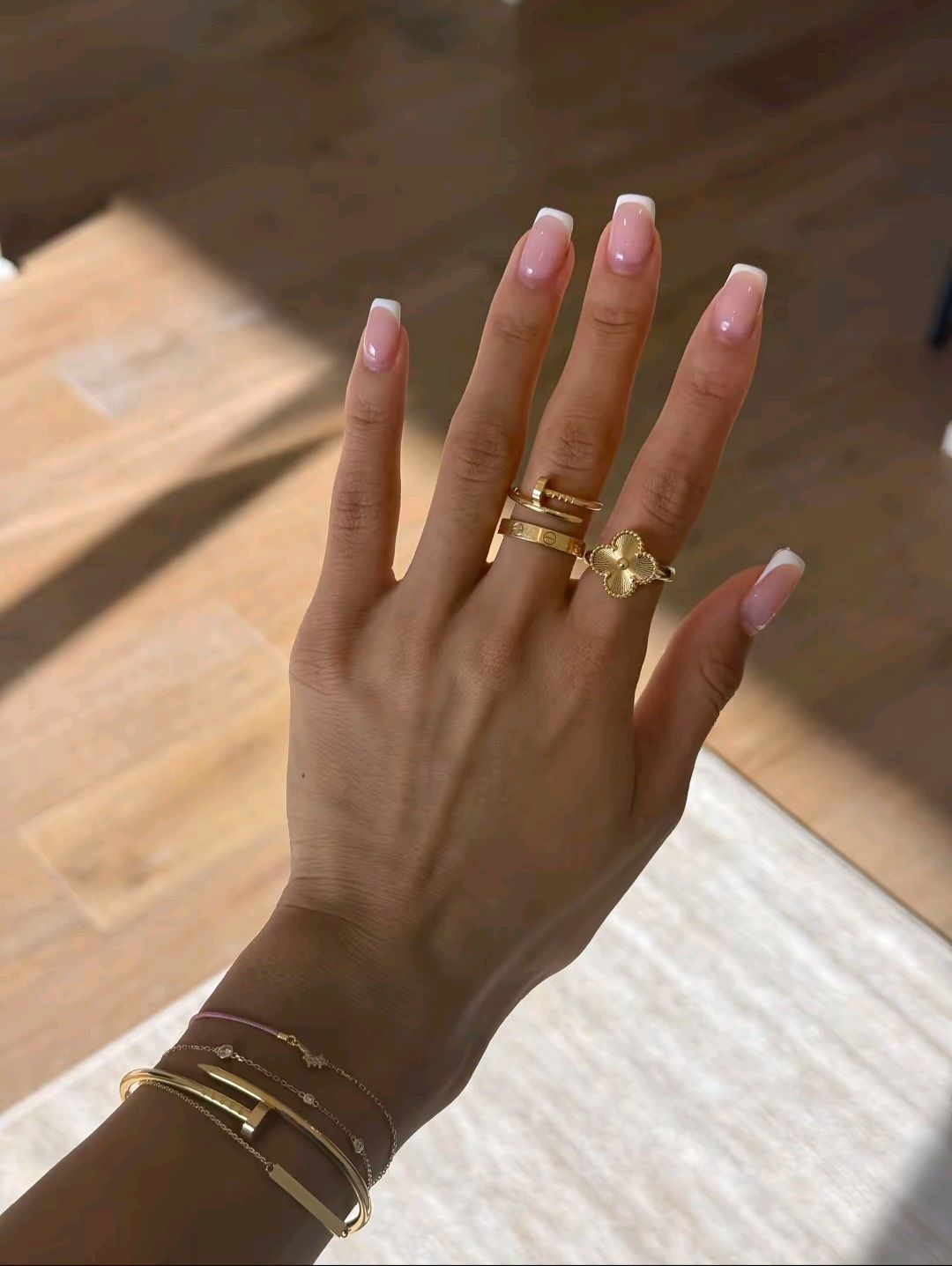 Square floral nail design by Abigail Rose