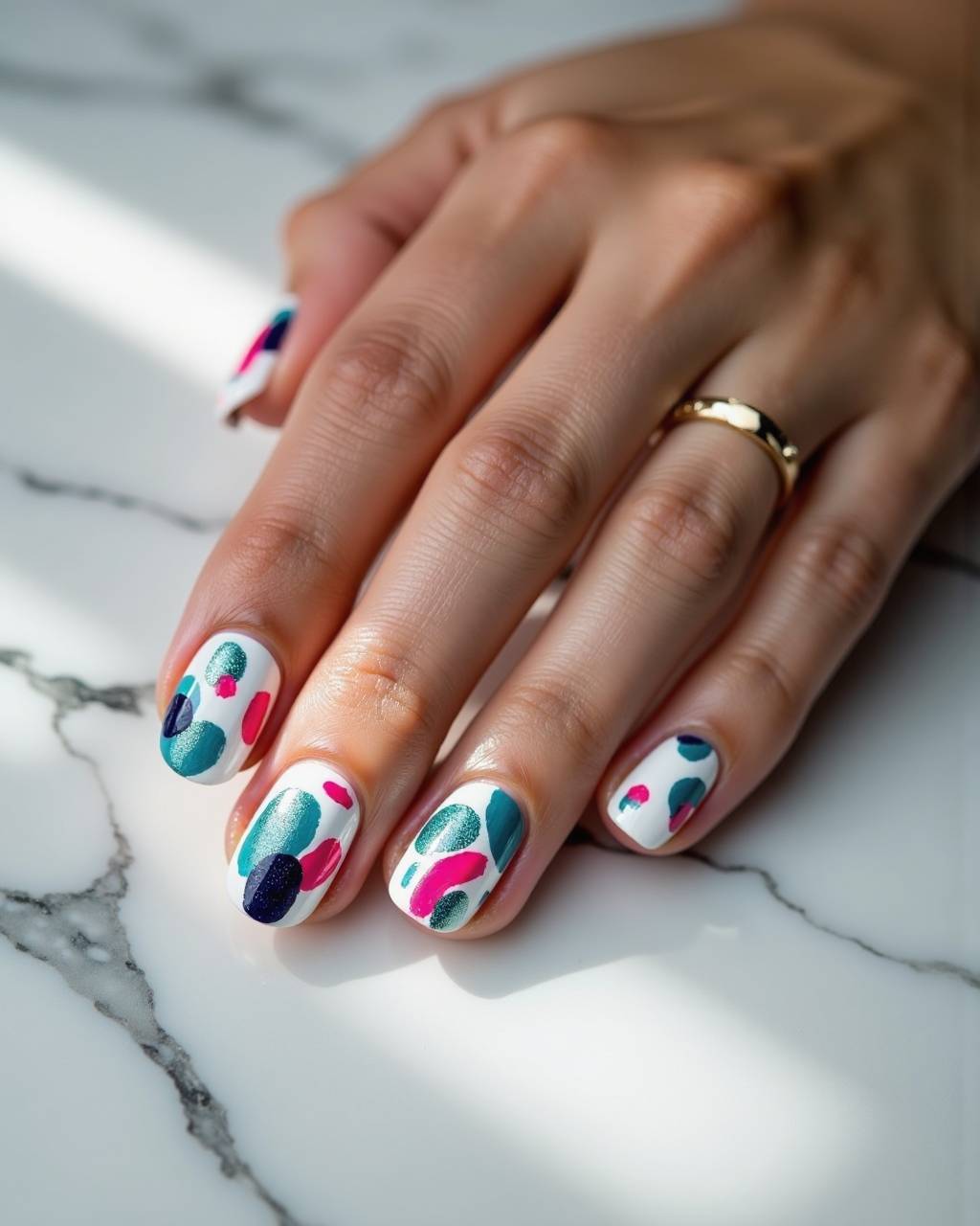 Oval abstract nail design by Grace Lin