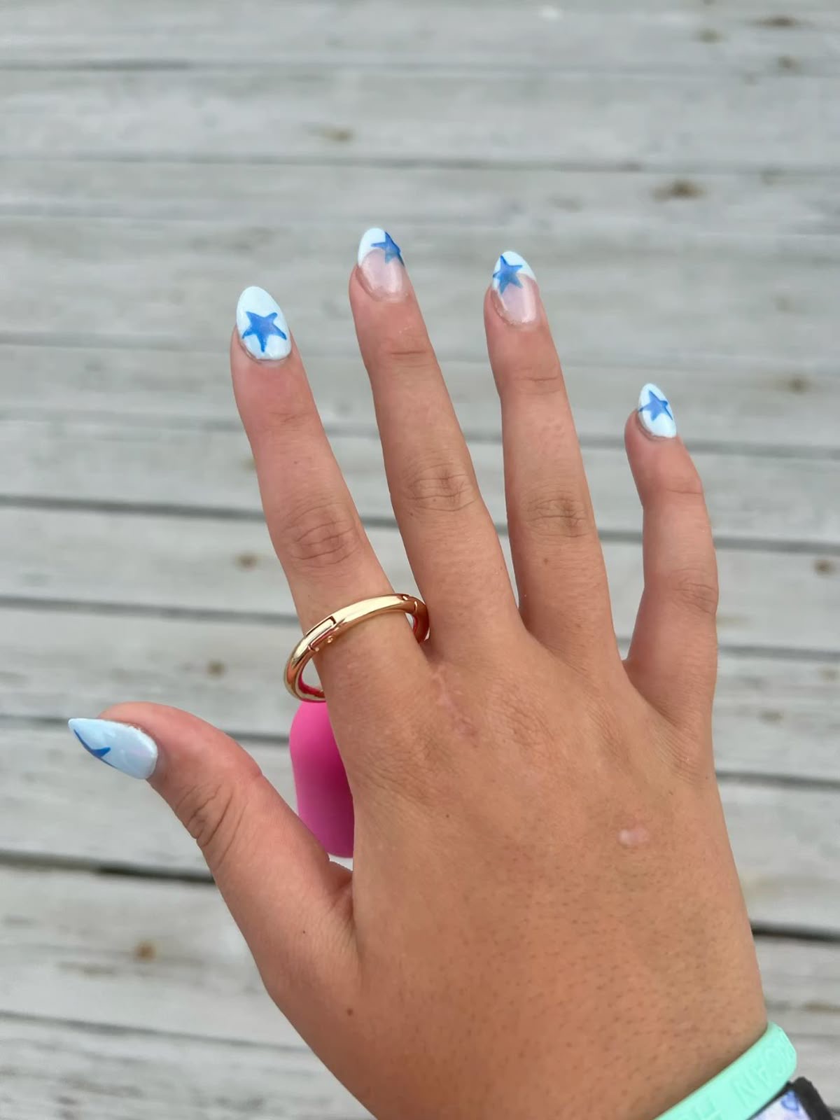 Square French nail design by Grace Lin