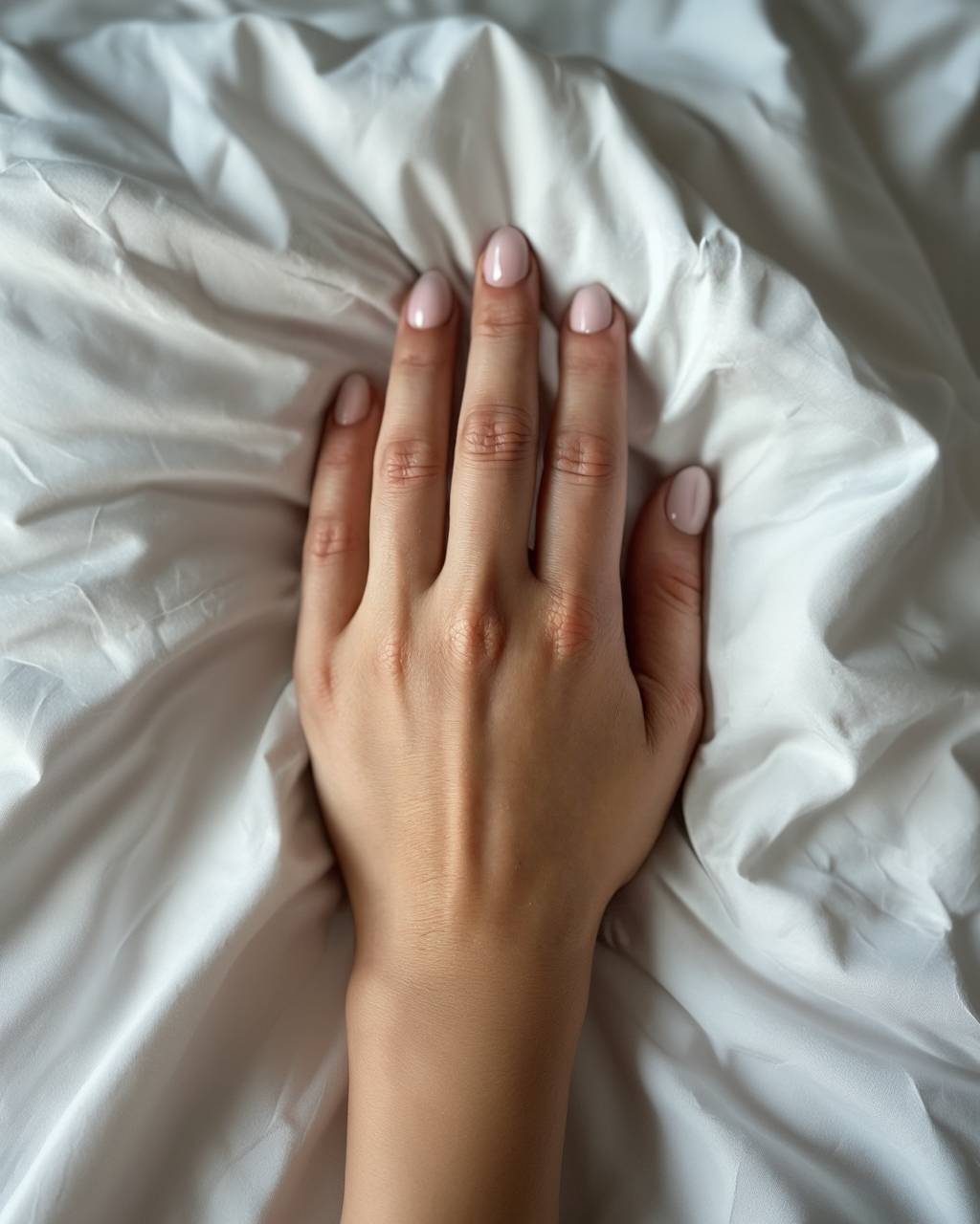 Oval minimalist nail design by Grace Lin