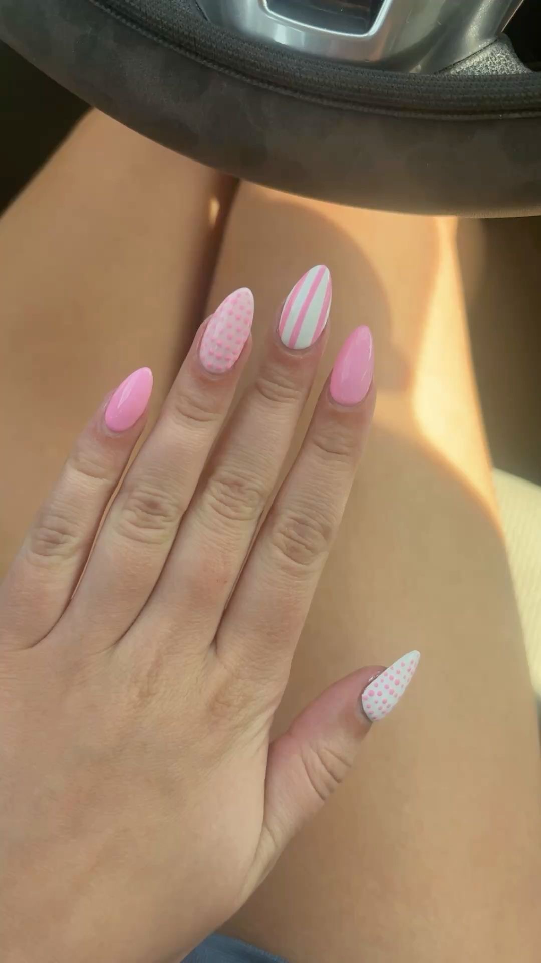 Almond animal print nail design by Grace Lin