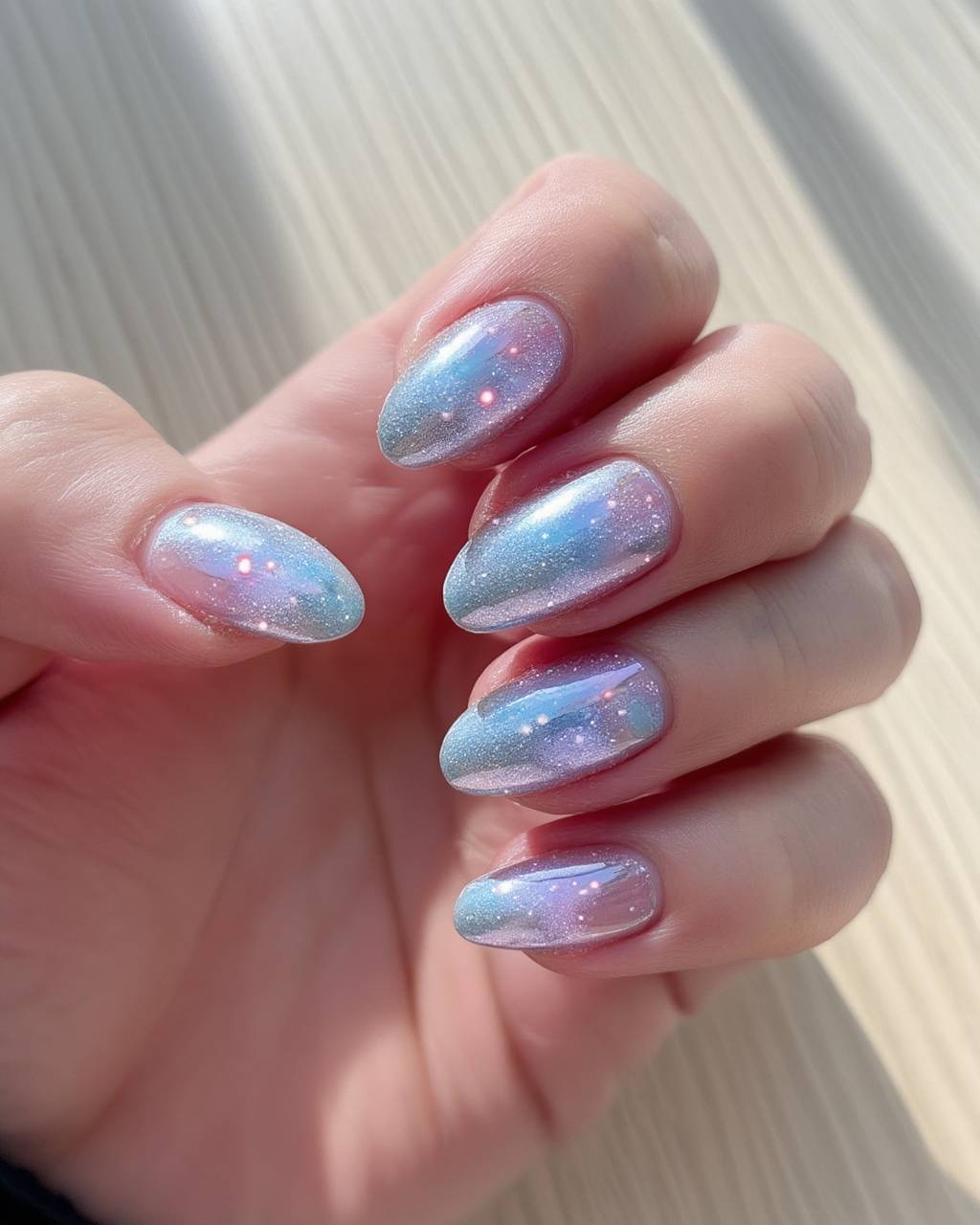 Oval aura nail design by Grace Lin