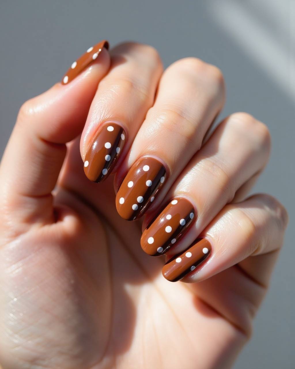 Oval geometric nail design by Grace Lin