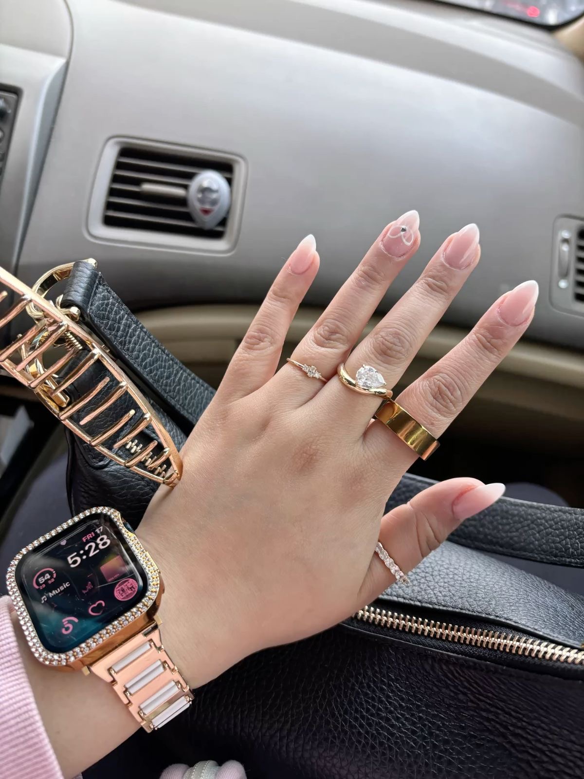 Almond aura nail design by Isla Marine