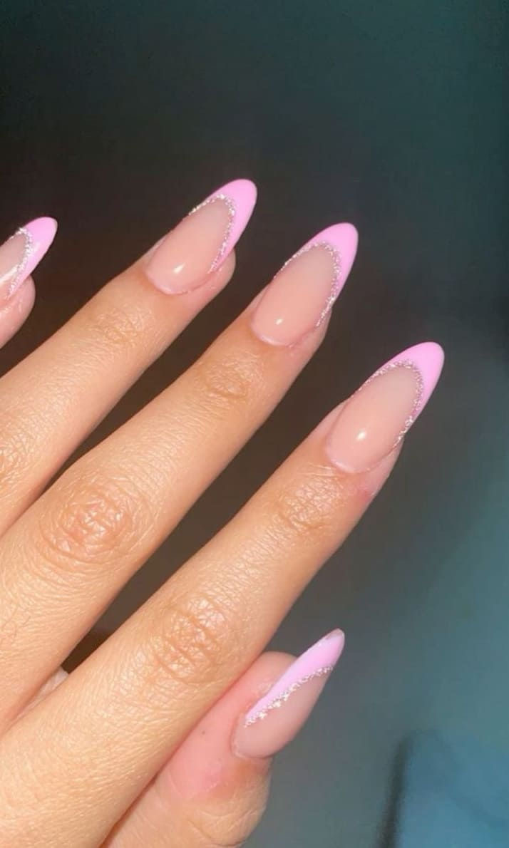 Squoval chrome French nail design by Isla Marine