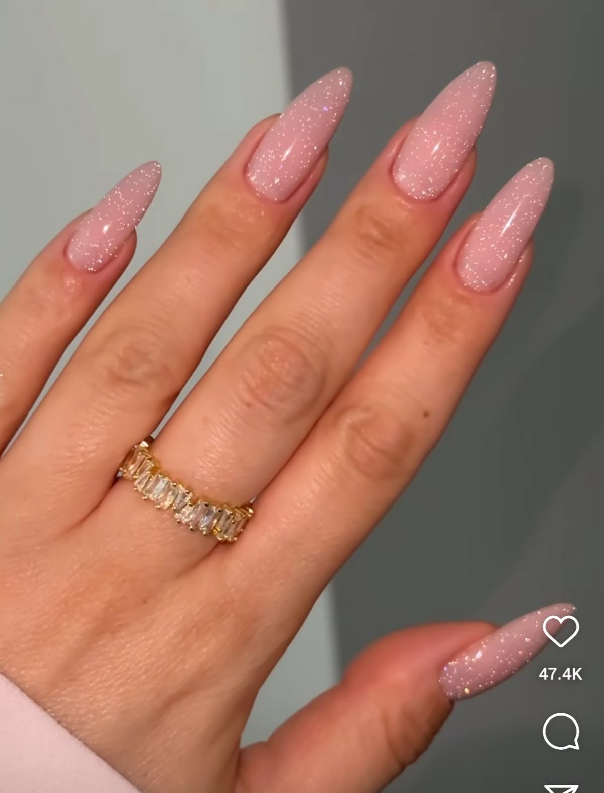 Almond floral nail design by Isla Marine