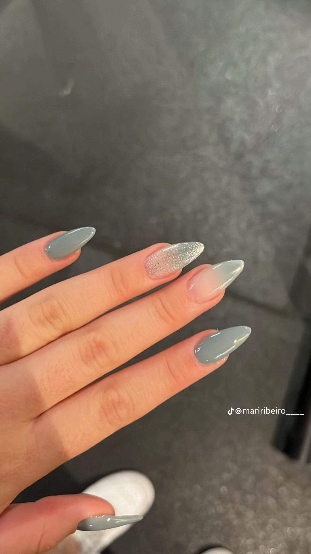 Almond aura nail design by Isla Marine