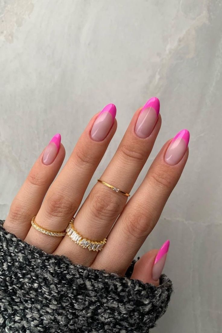 Almond ombre nail design by Isla Marine