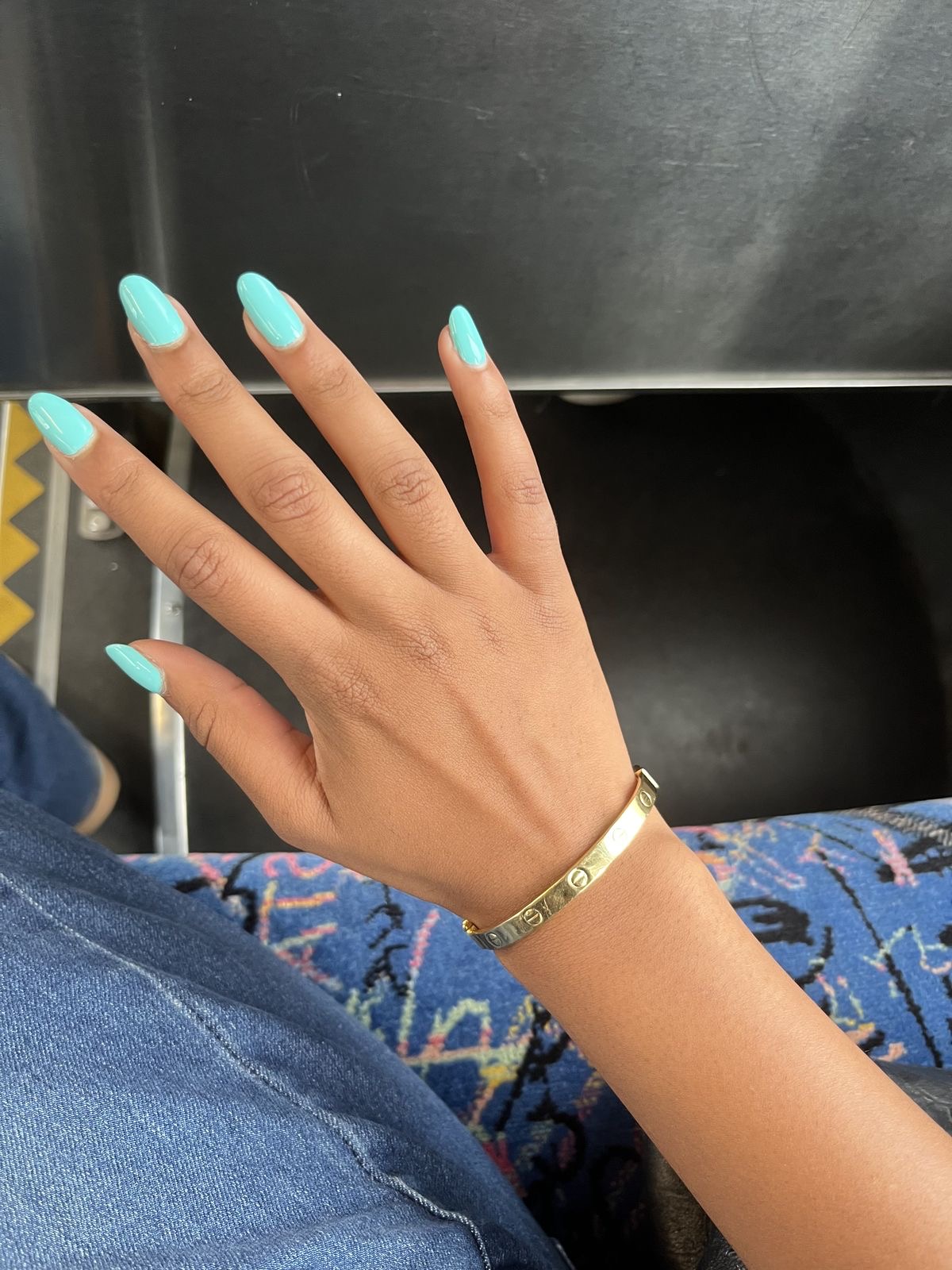 Almond abstract nail design by Isla Marine