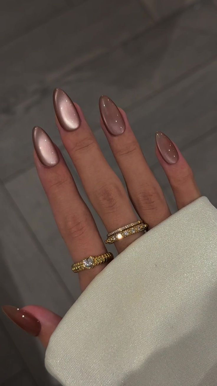Squoval chrome French nail design by Faith Hart