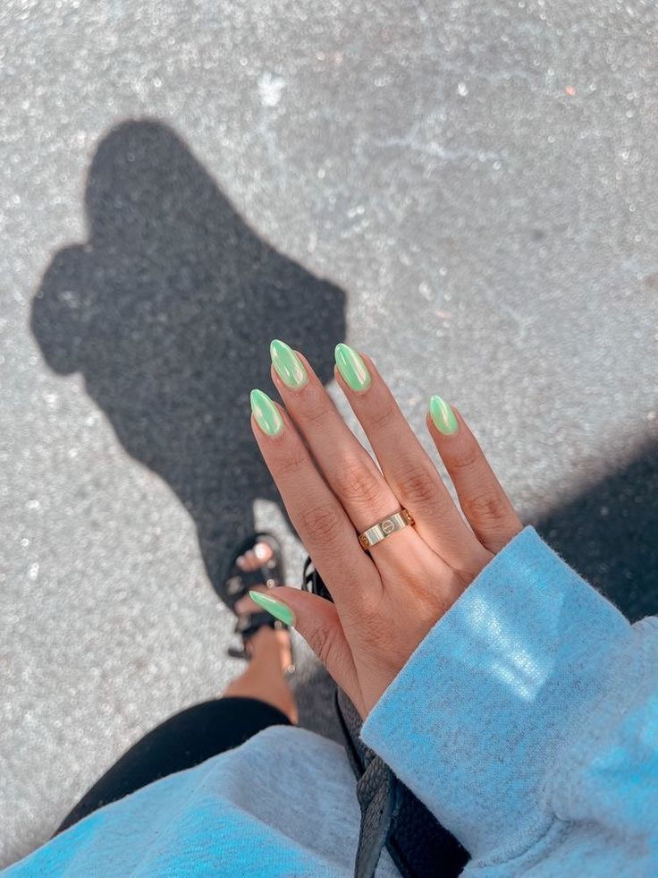 Almond glitter French nail design by Chloe Vance