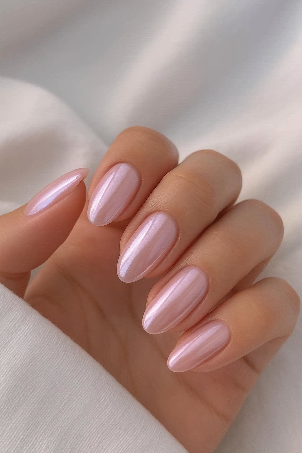 Squoval glitter French nail design by Victoria Sterling