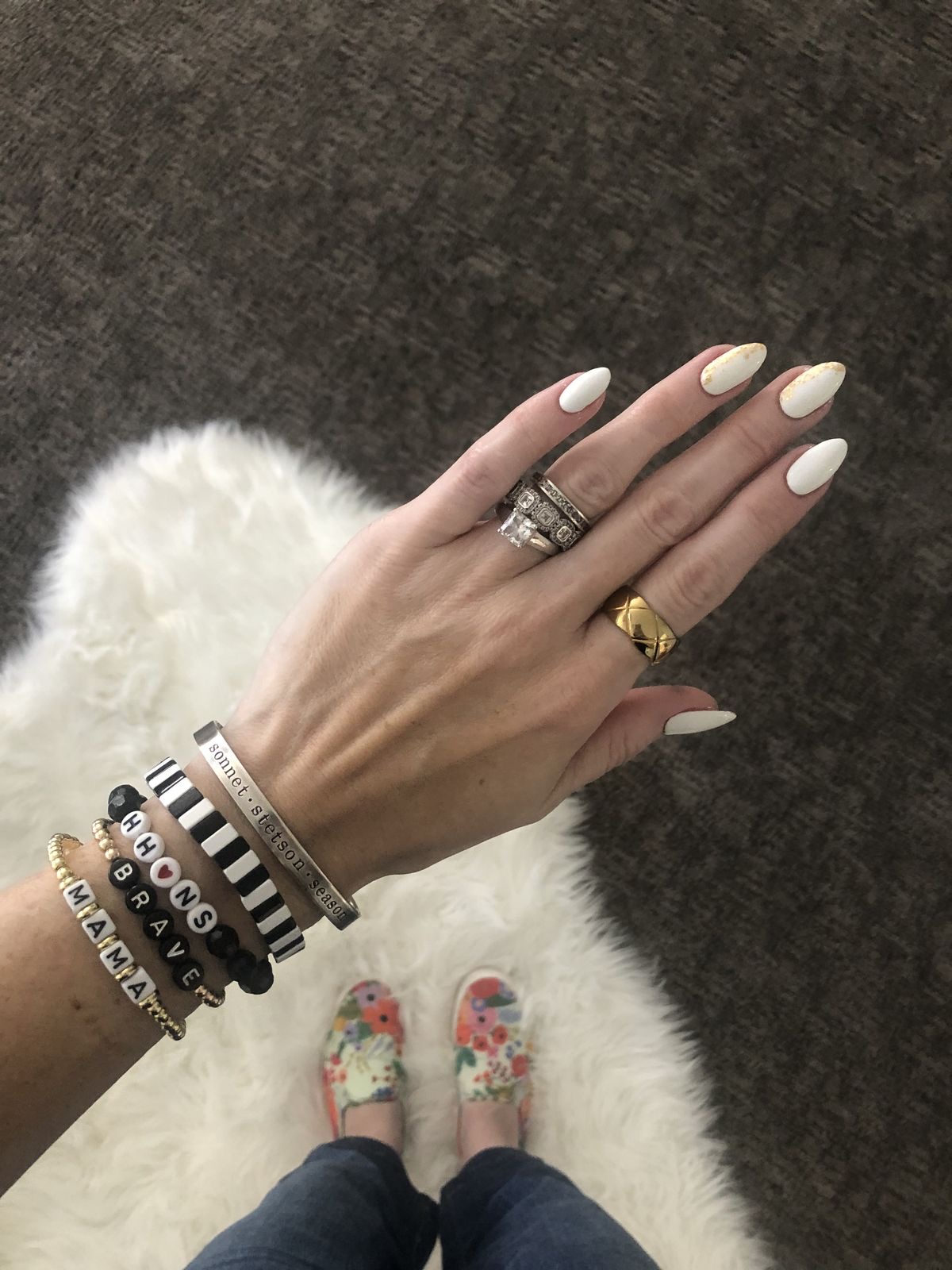 Stiletto floral nail design by Elena Grace