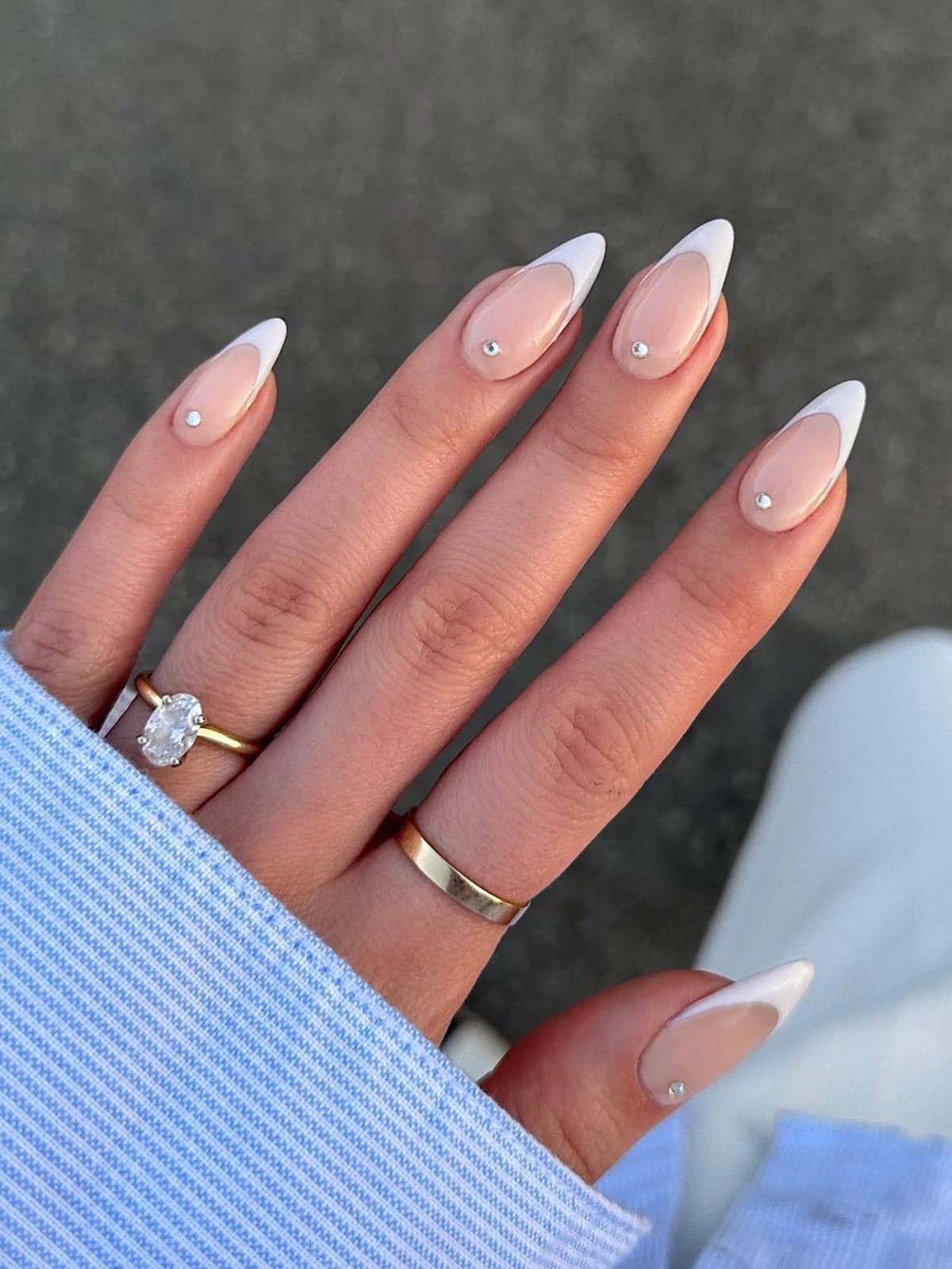 Oval French nail design by Elena Grace