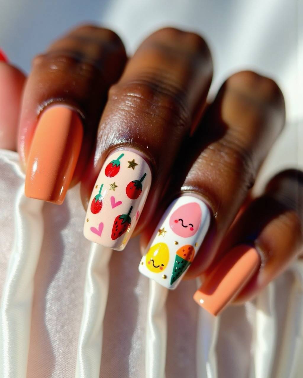 Squoval art nail design by Kira Volkov