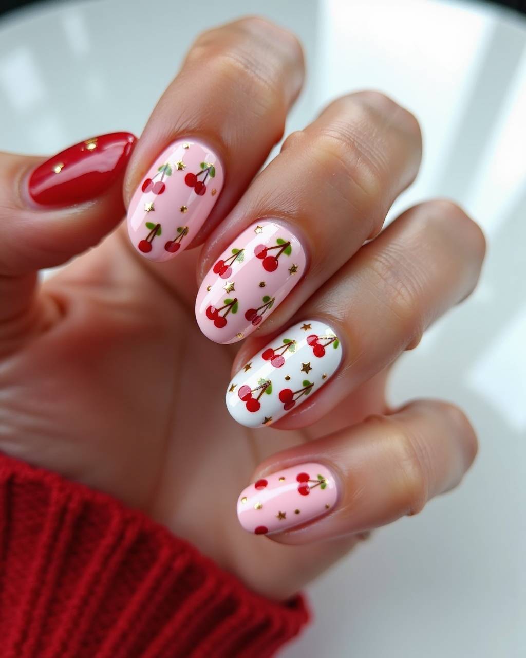 Oval art nail design by Kira Volkov