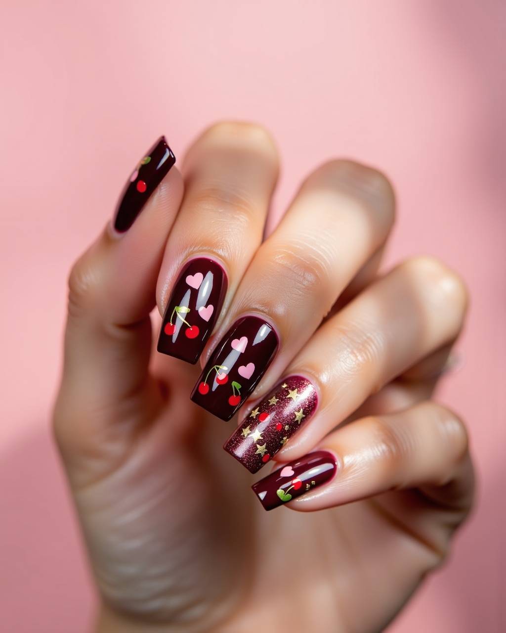 Squoval art nail design by Kira Volkov