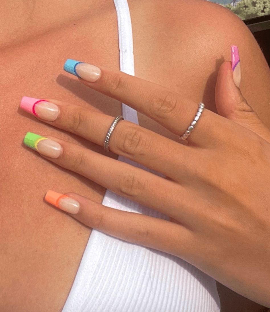 Squoval French nail design by Kira Volkov