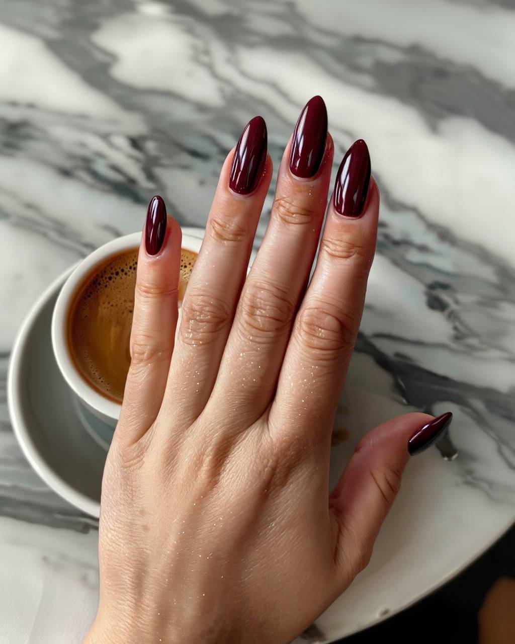 Oval minimalist nail design by Mia Alvarez