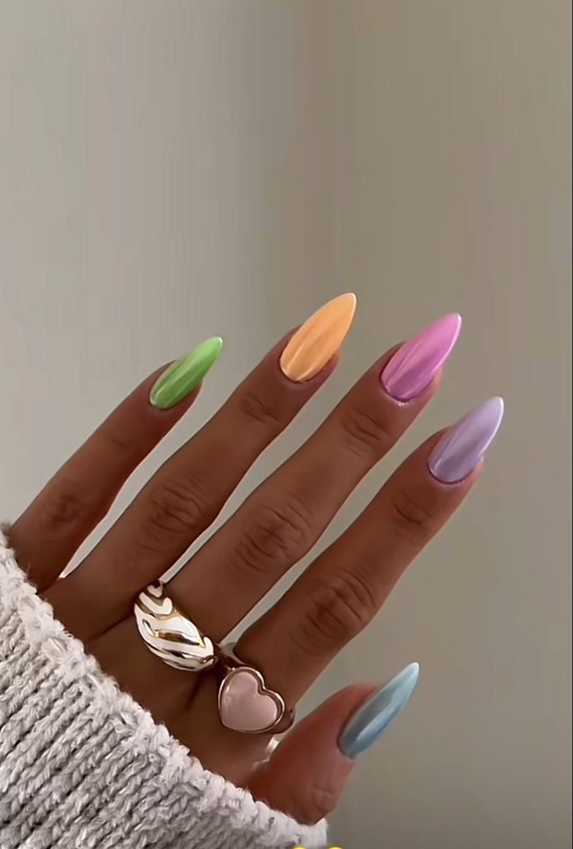 Almond glazed nail design by Sadie Bloom