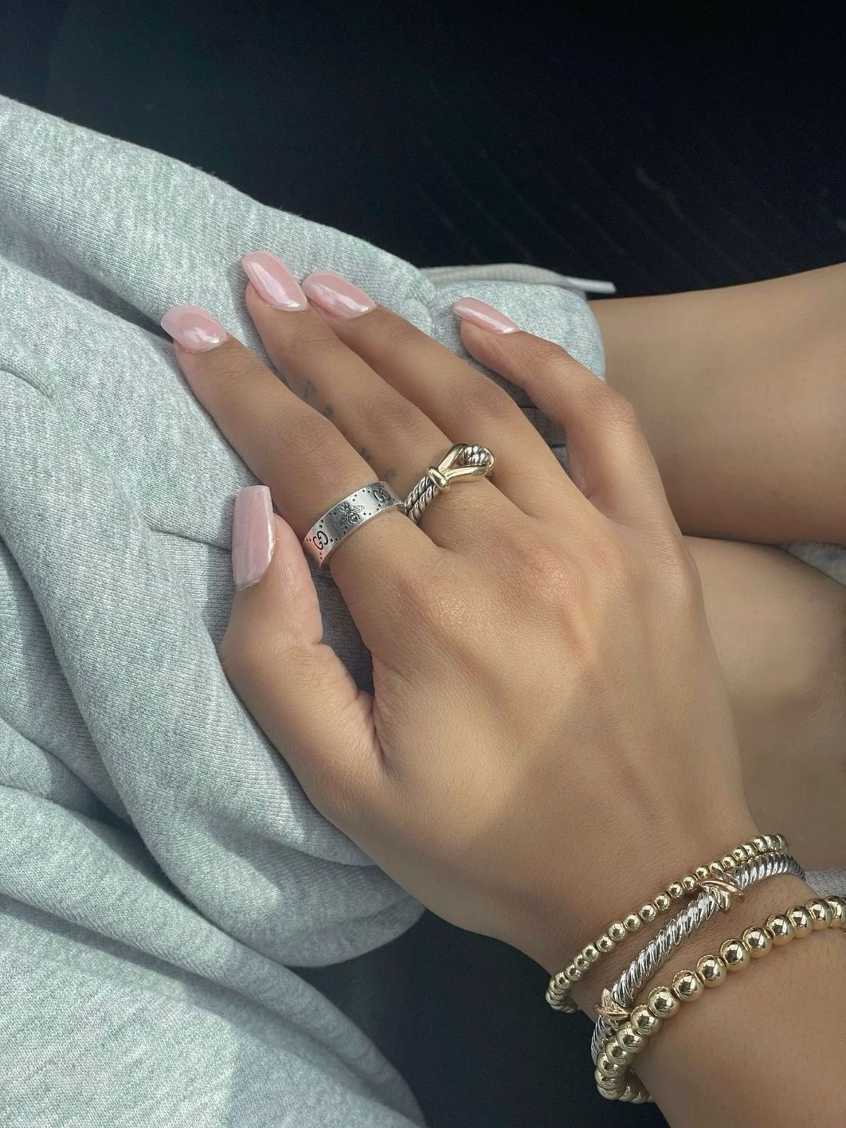 Square glazed nail design by Sadie Bloom