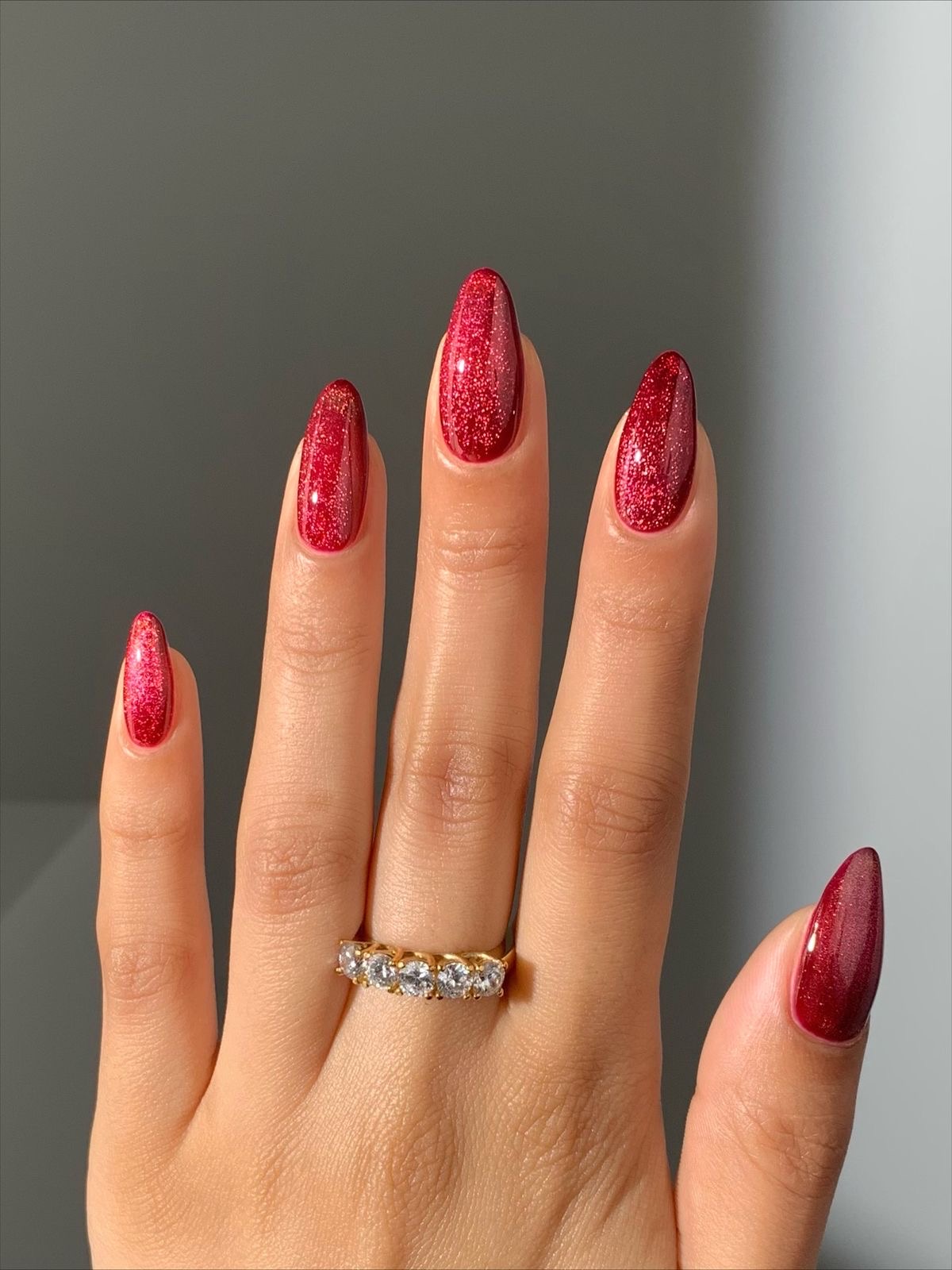 Almond animal print nail design by Sadie Bloom