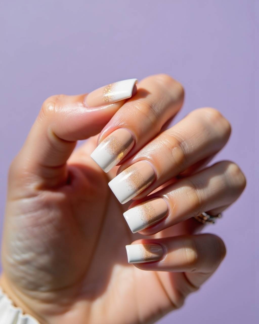 Square ombre nail design by Lola Fernandez