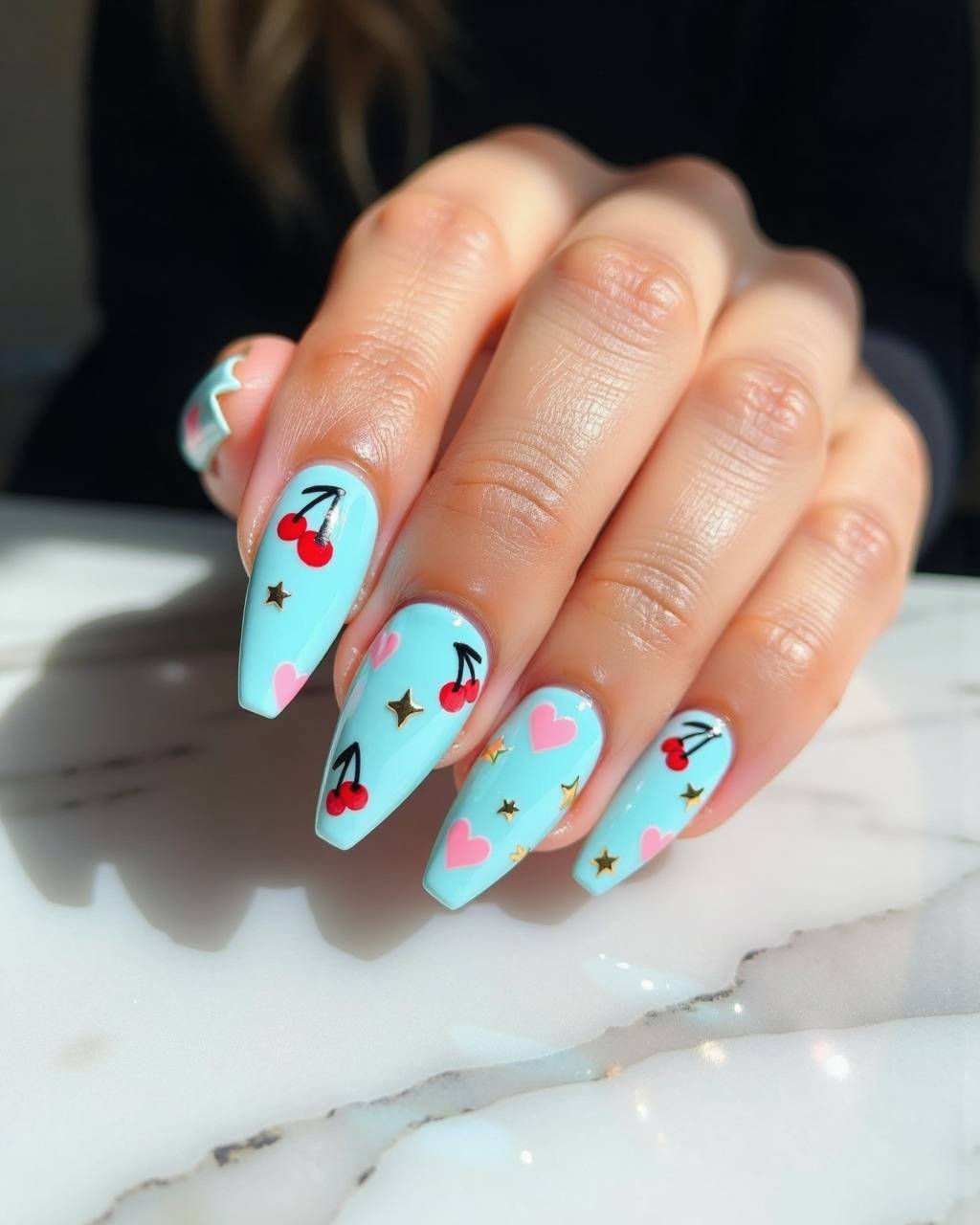 Stiletto art nail design by Lola Fernandez