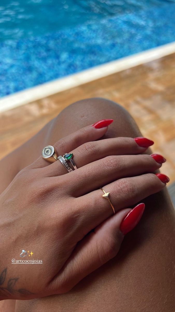 Square glazed nail design by Nina Patel