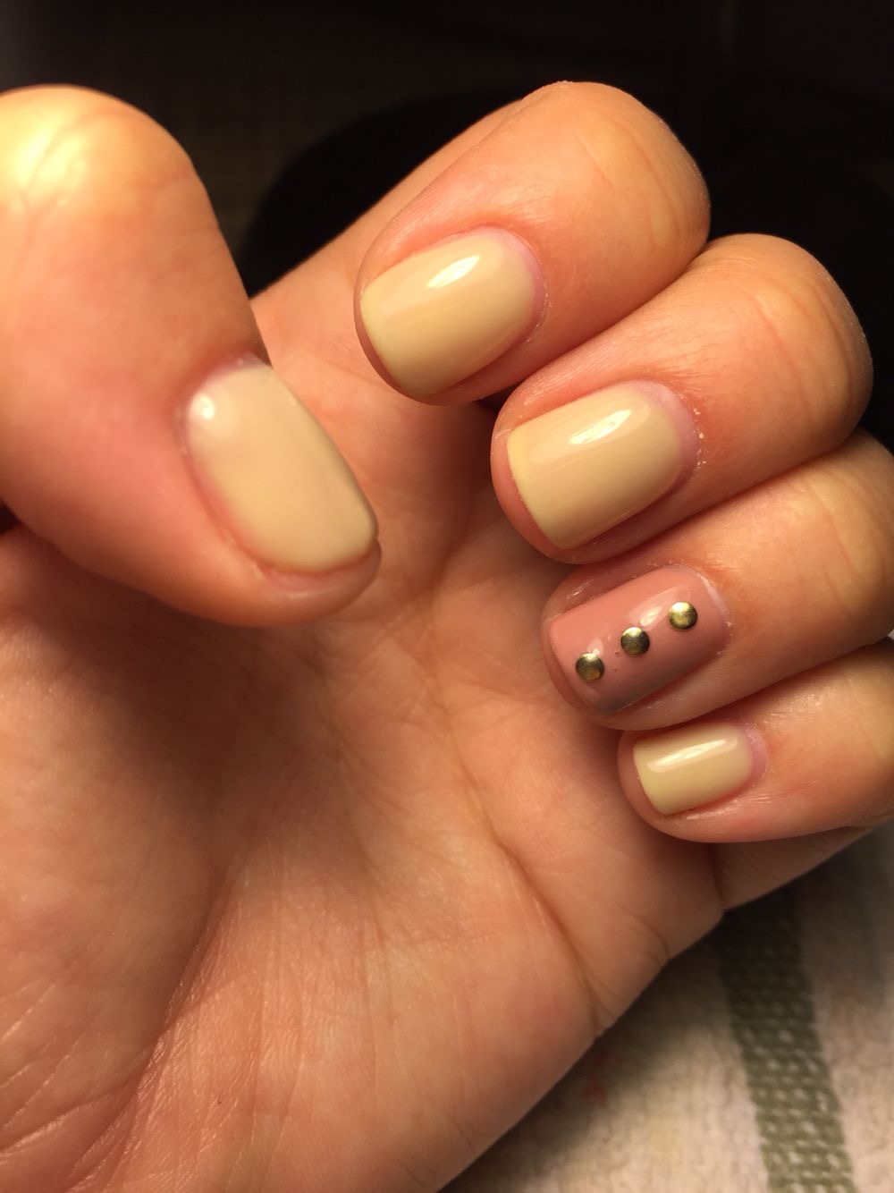 Square geometric nail design by Nina Patel