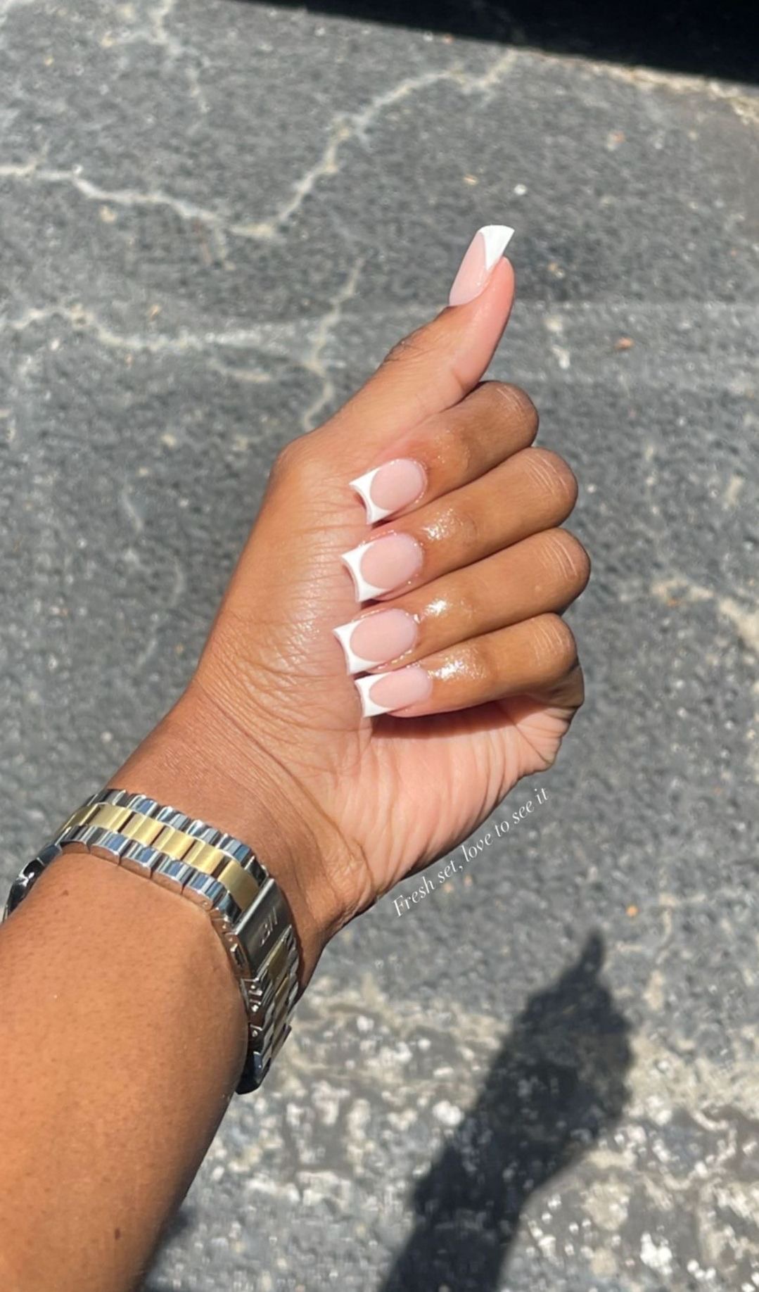 Square glazed nail design by Maya Lin