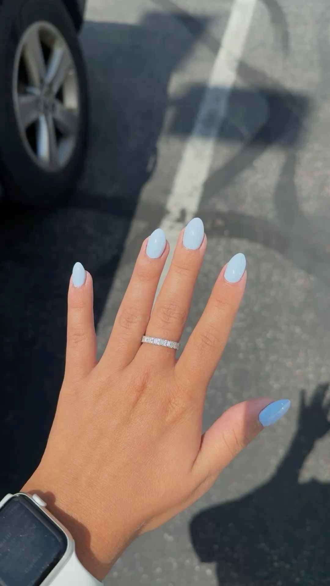 Square glazed nail design by Maya Lin