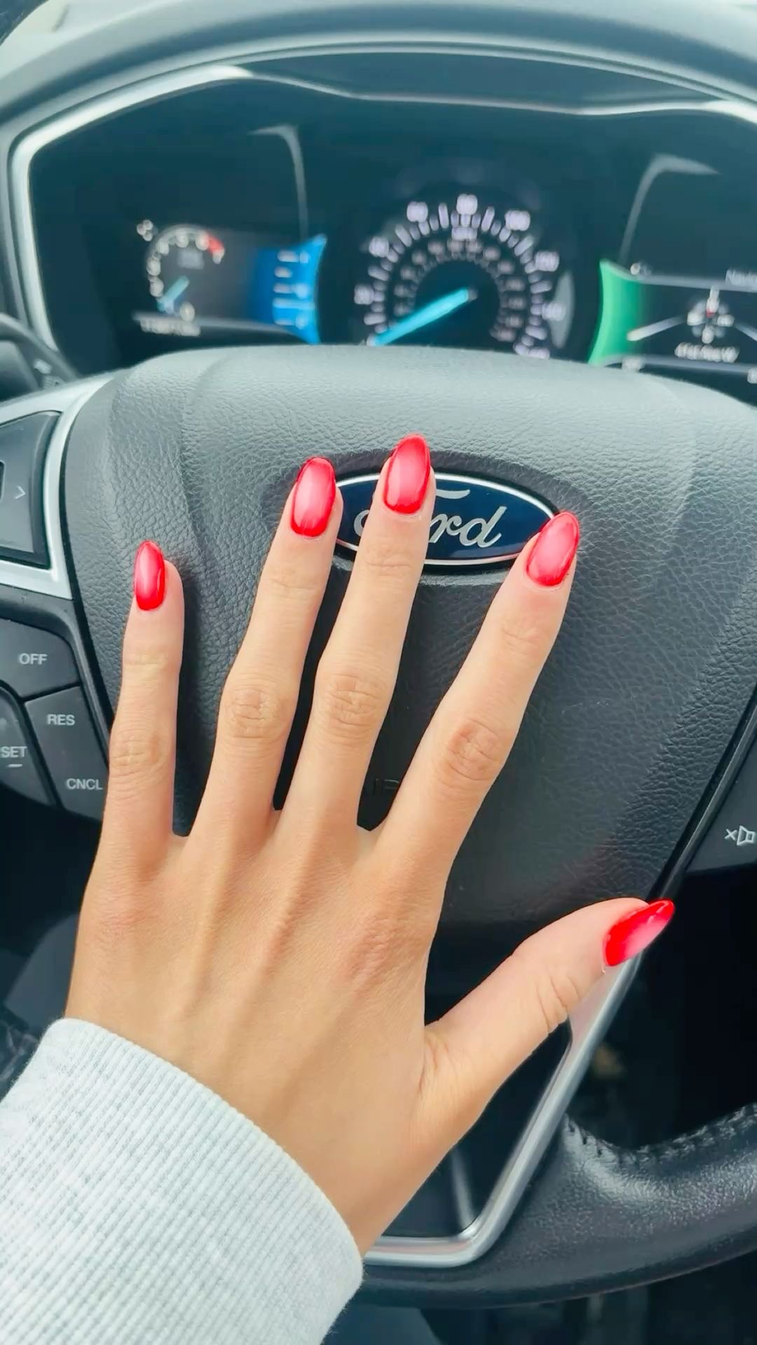 Squoval chrome French nail design by Maya Lin
