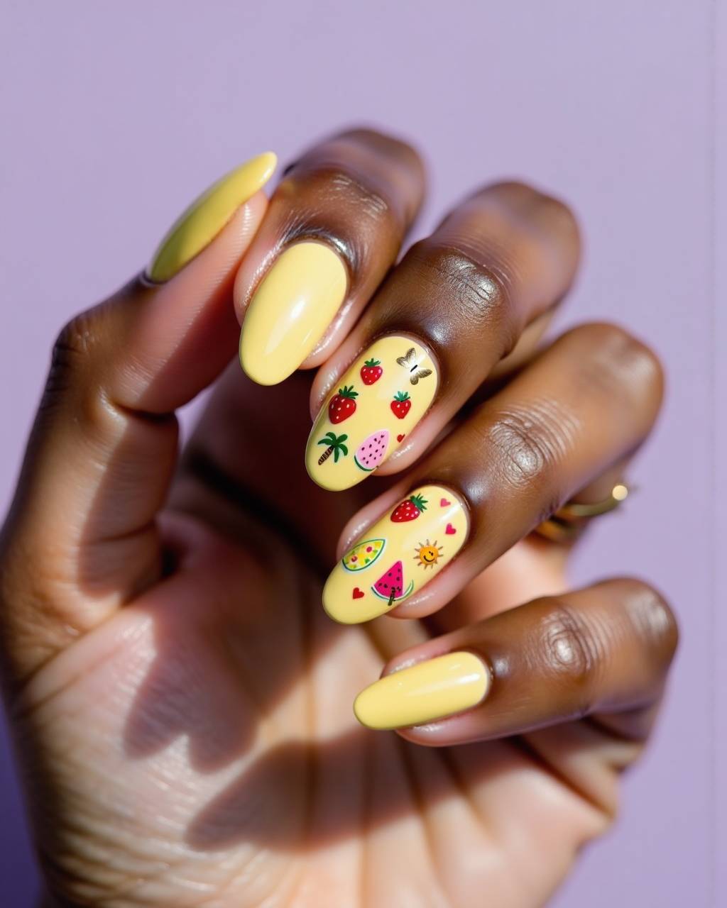Oval art nail design by Maya Lin