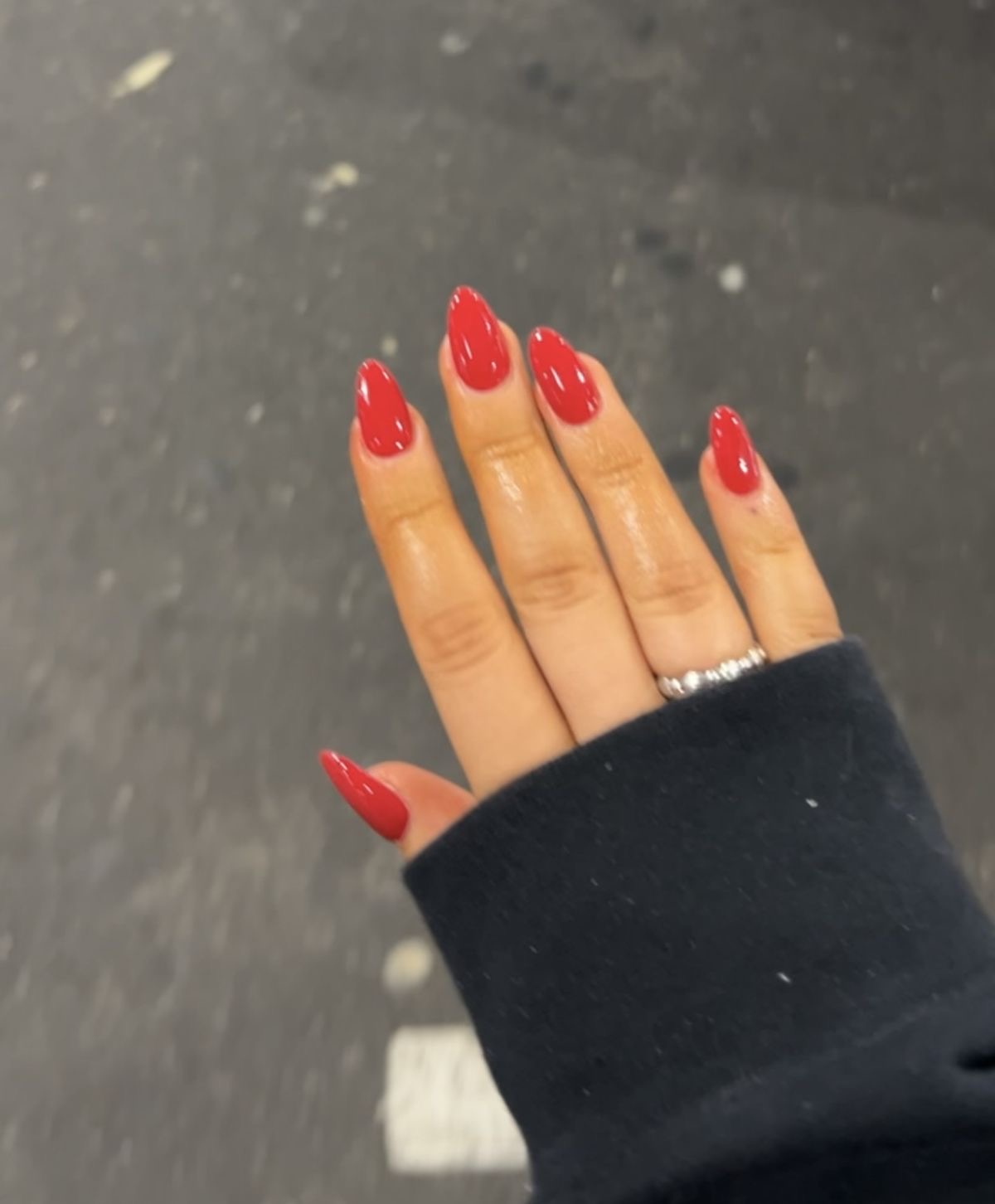 Squoval rhinestone nail design by Maya Lin