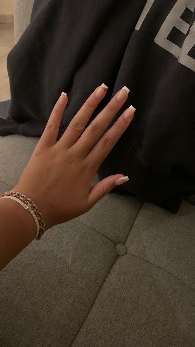 Square geometric nail design by Everly Grace