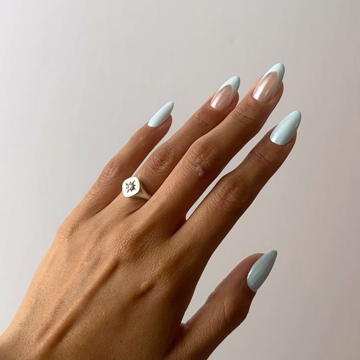Squoval glazed nail design by Everly Grace