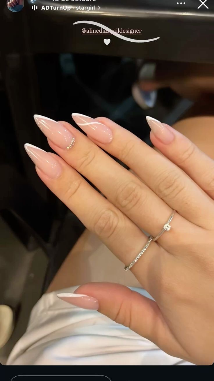 Stiletto glazed nail design by Everly Grace