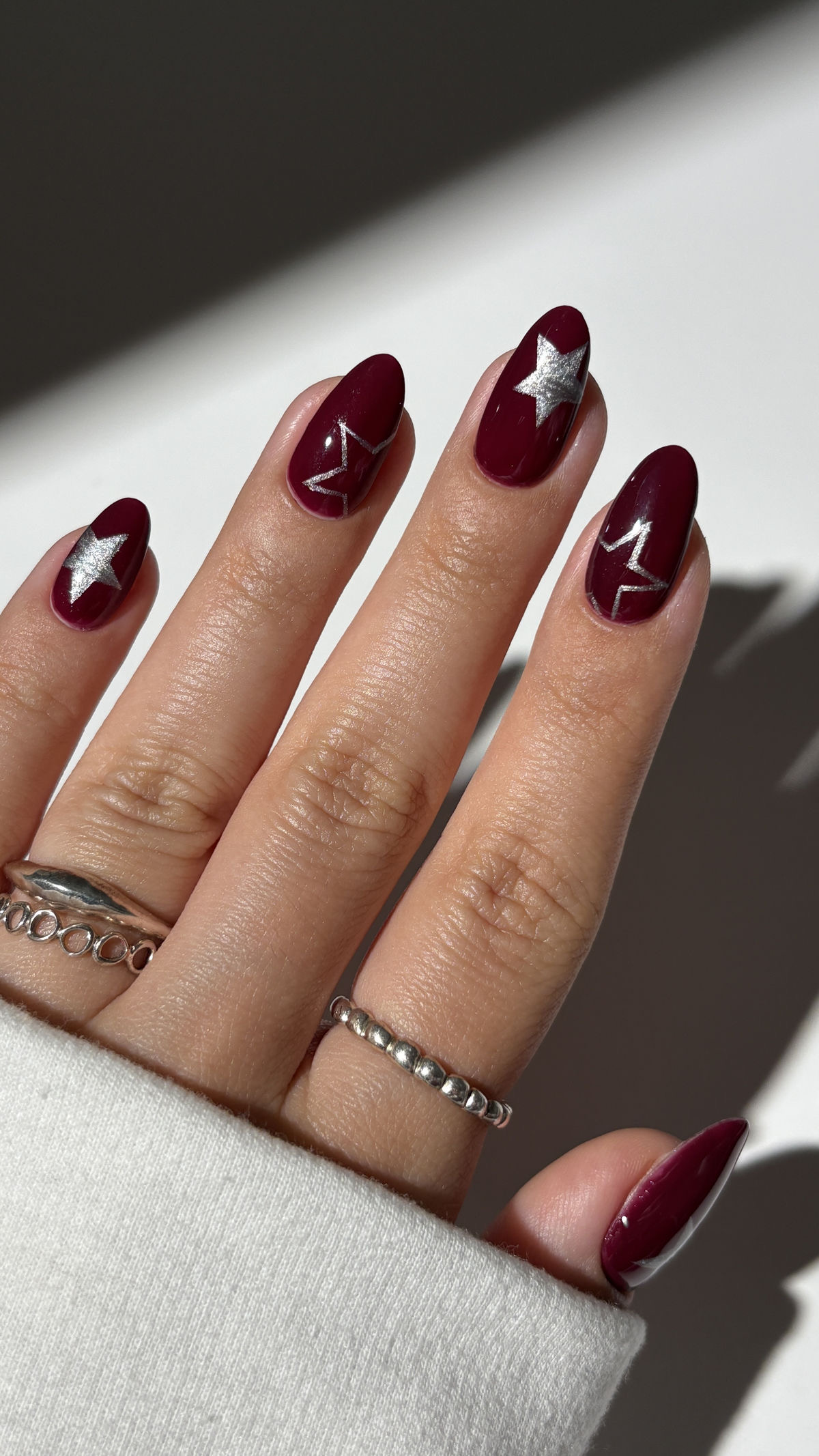 Square marble nail design by Willow Hart