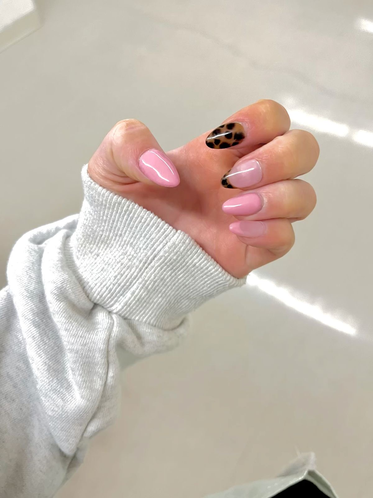 Oval chrome French nail design by Willow Hart
