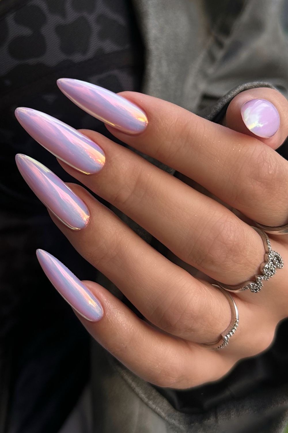 Stiletto French nail design by Willow Hart