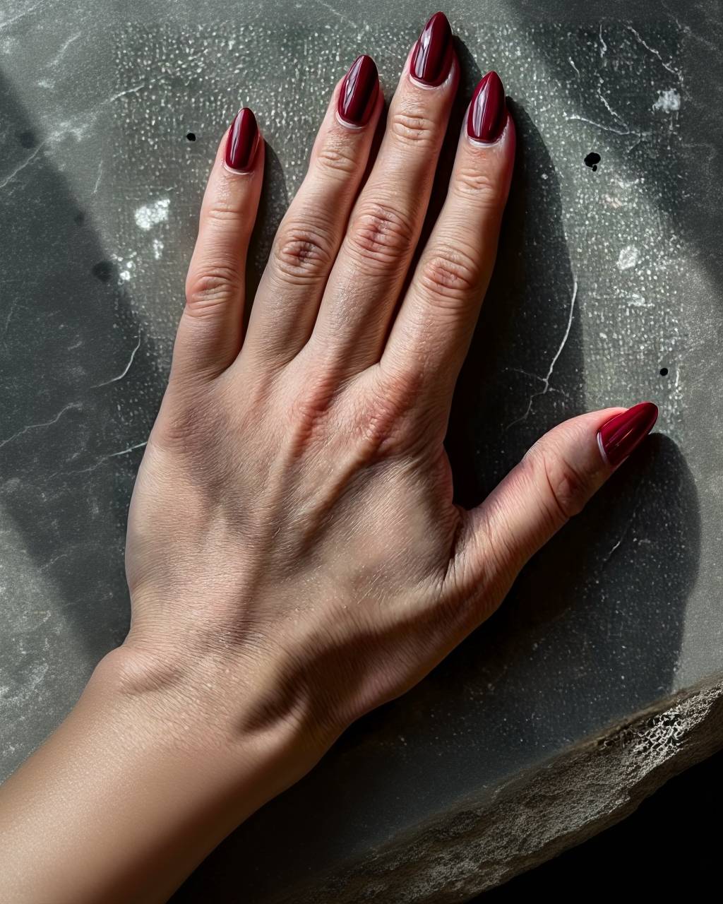 Almond minimalist nail design by Omar Said