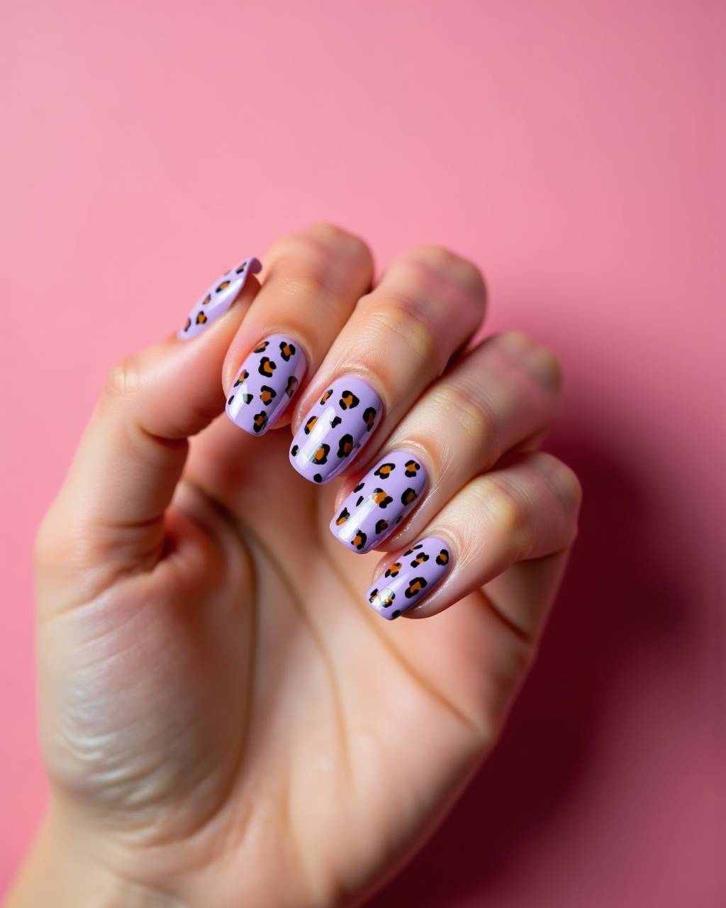 Oval animal print nail design by Omar Said